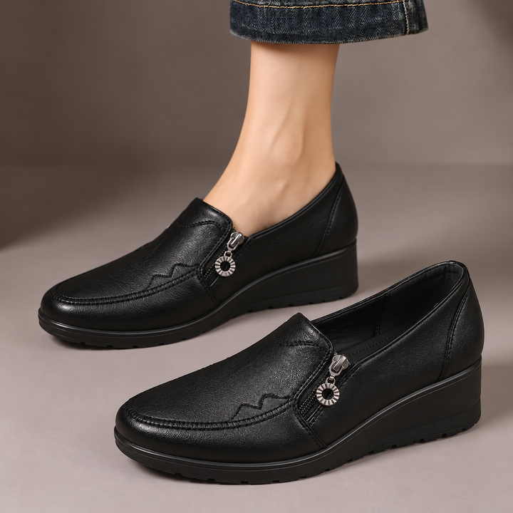 DELACROIX | Mocassins Compensés à Zip pour Femme Marie