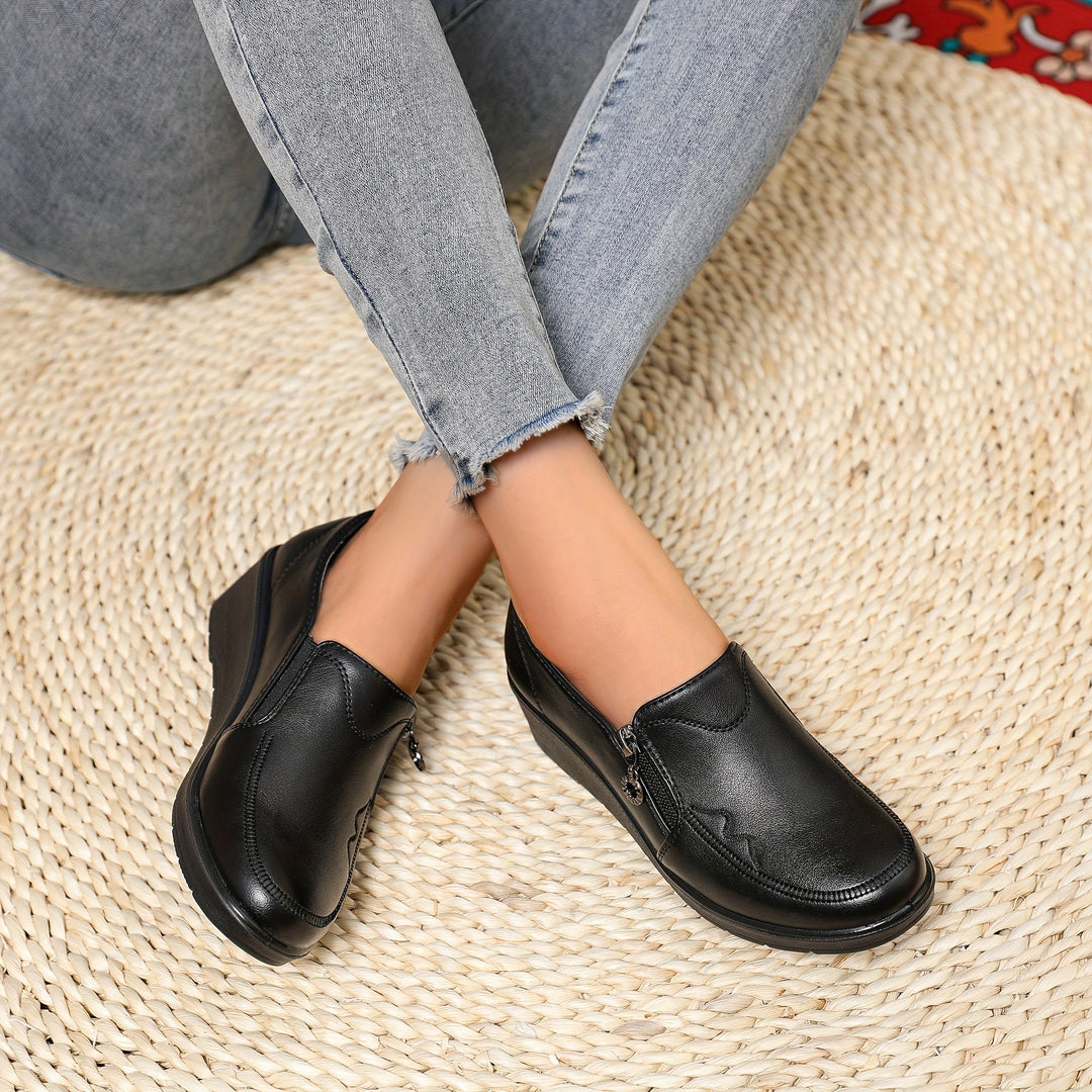 DELACROIX | Mocassins Compensés à Zip pour Femme Marie