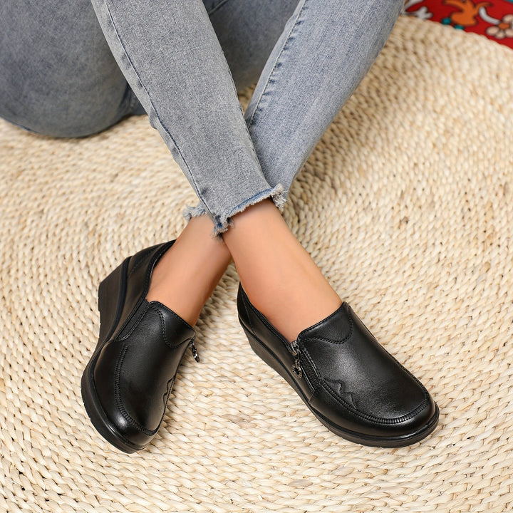 DELACROIX | Mocassins Compensés à Zip pour Femme Marie