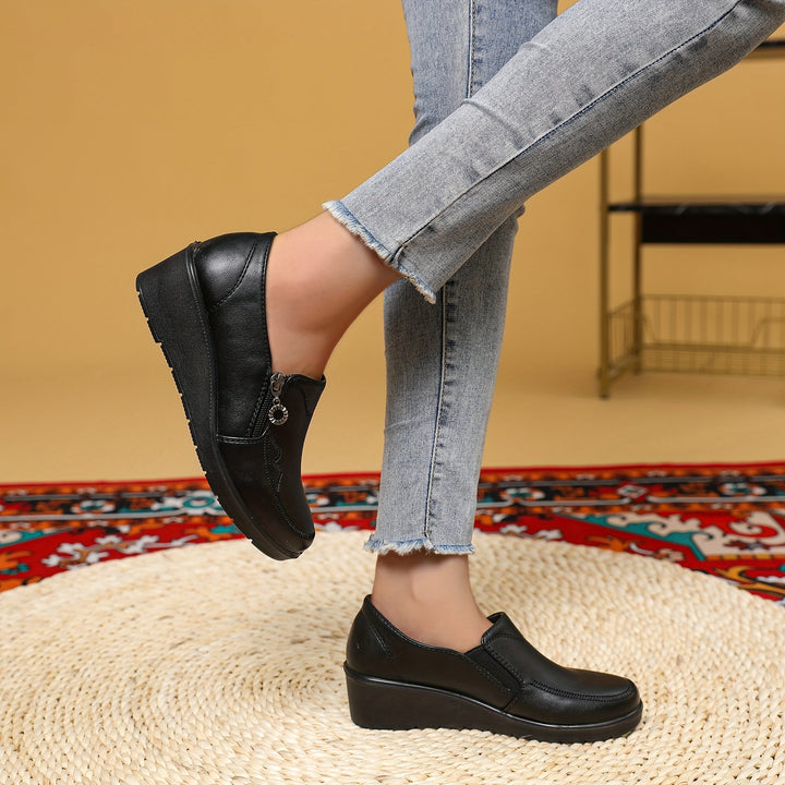 DELACROIX | Mocassins Compensés à Zip pour Femme Marie