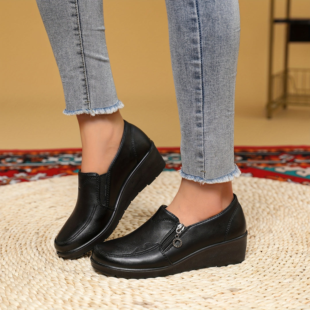 DELACROIX | Mocassins Compensés à Zip pour Femme Marie