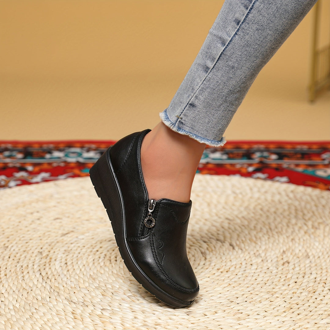 DELACROIX | Mocassins Compensés à Zip pour Femme Marie