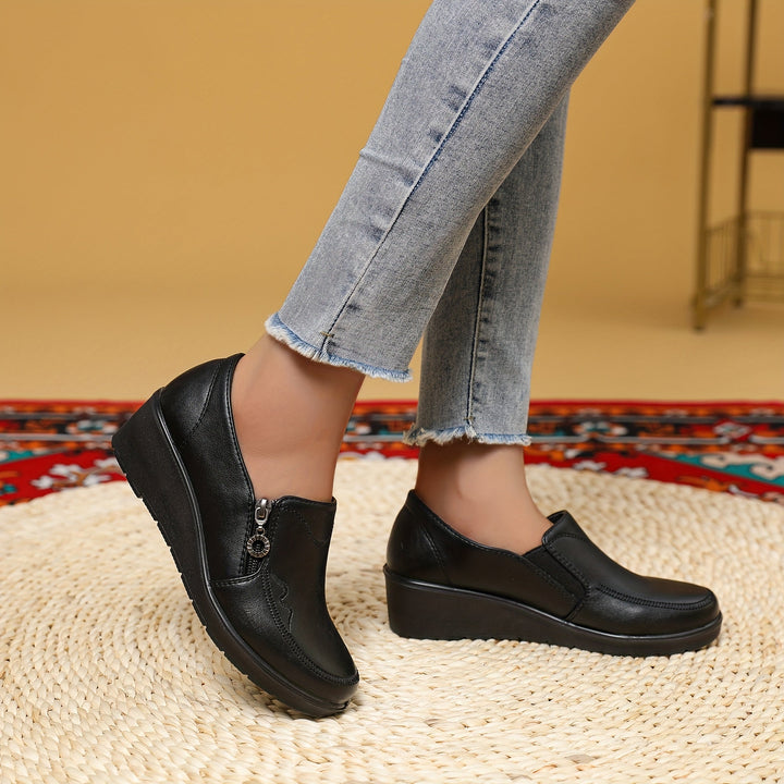 DELACROIX | Mocassins Compensés à Zip pour Femme Marie