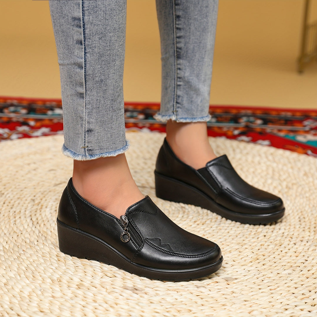 DELACROIX | Mocassins Compensés à Zip pour Femme Marie