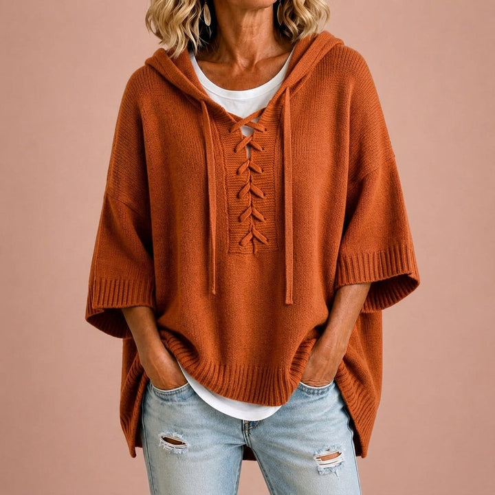 DELACROIX | Poncho à Capuche Lacé pour Femme Amélie