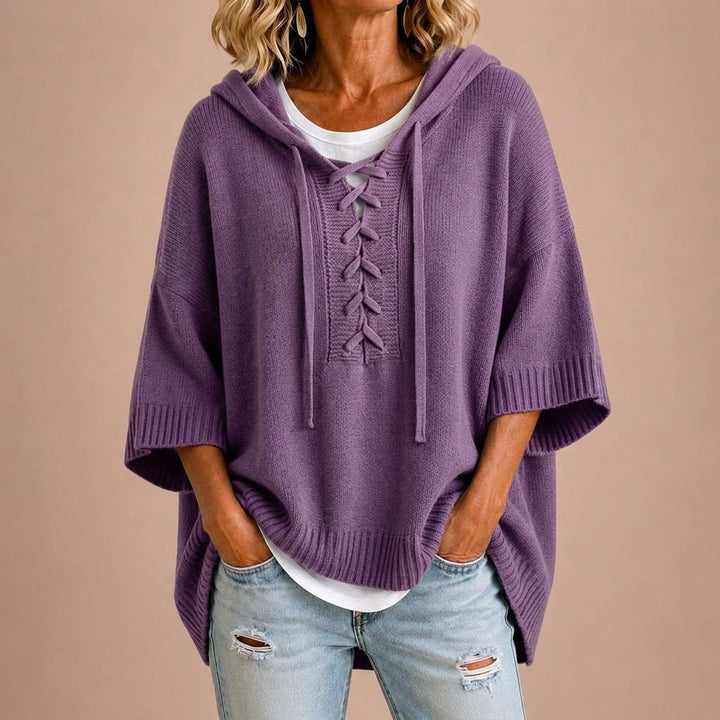 DELACROIX | Poncho à Capuche Lacé pour Femme Amélie