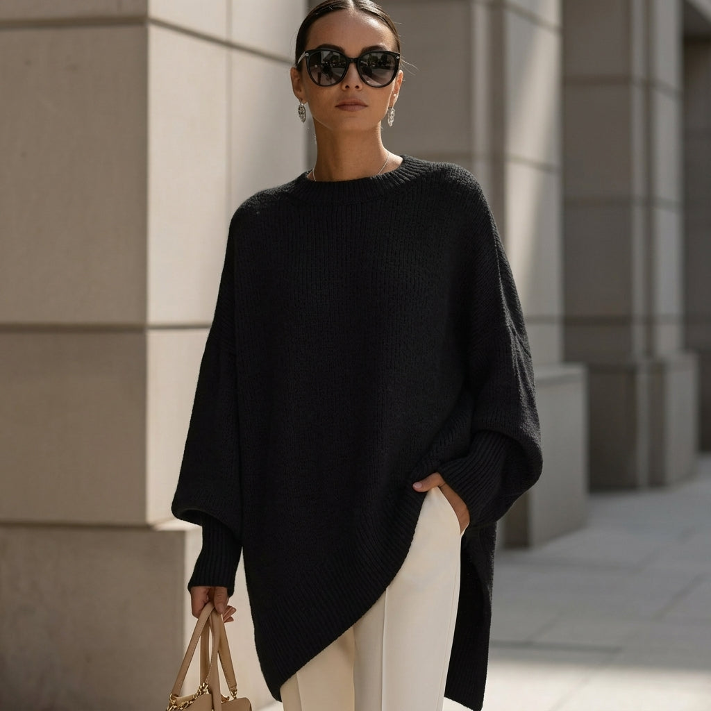 DELACROIX | Poncho Asymétrique Col Rond pour Femme Florence