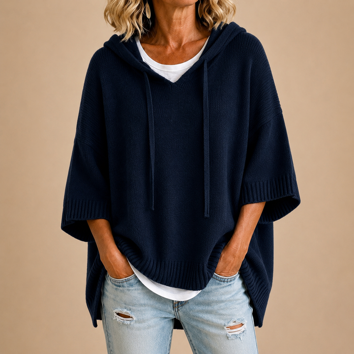 DELACROIX | Poncho en Maille à Capuche pour Femme Monique