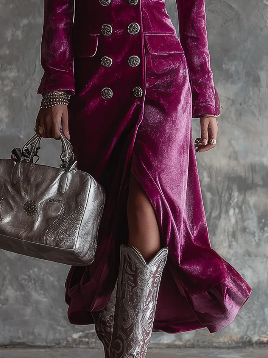DELACROIX | Robe Blazer Boutonnée Fuchsia pour Femme Juliette