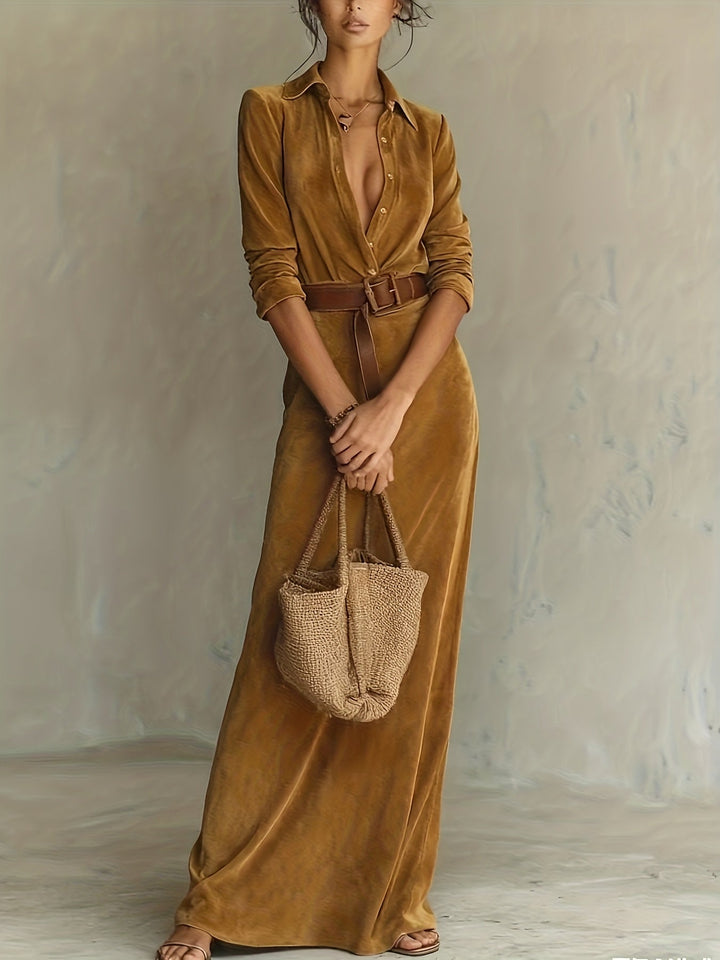 DELACROIX | Robe Chemise Longue Ceinturée pour Femme Catherine