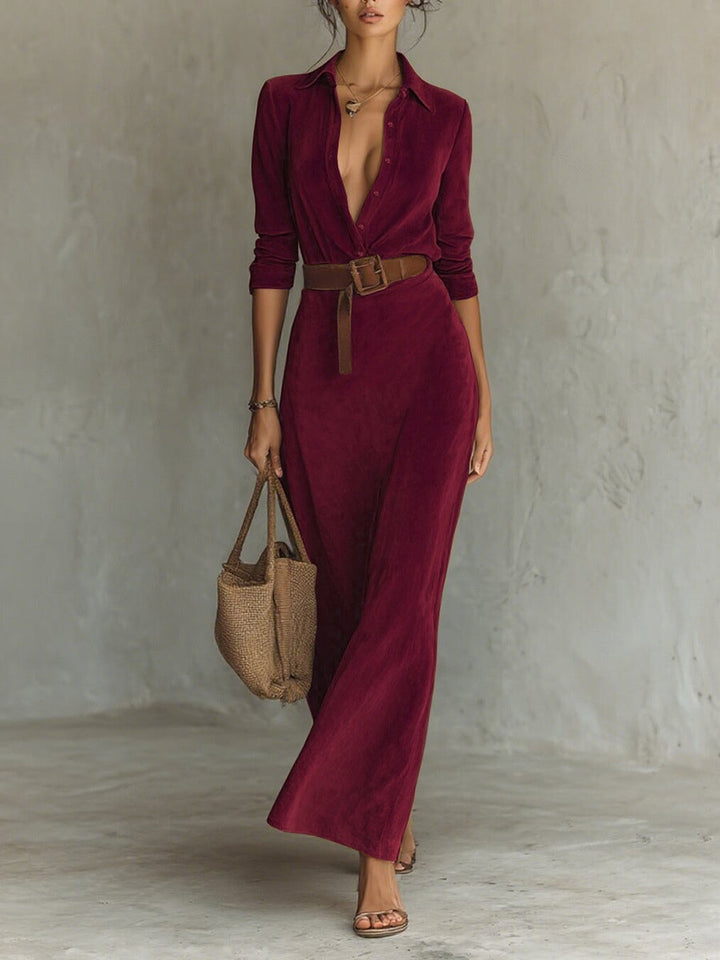 DELACROIX | Robe Chemise Longue Ceinturée pour Femme Catherine