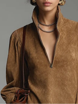 DELACROIX | Robe Courte Col Zippé pour Femme Claire