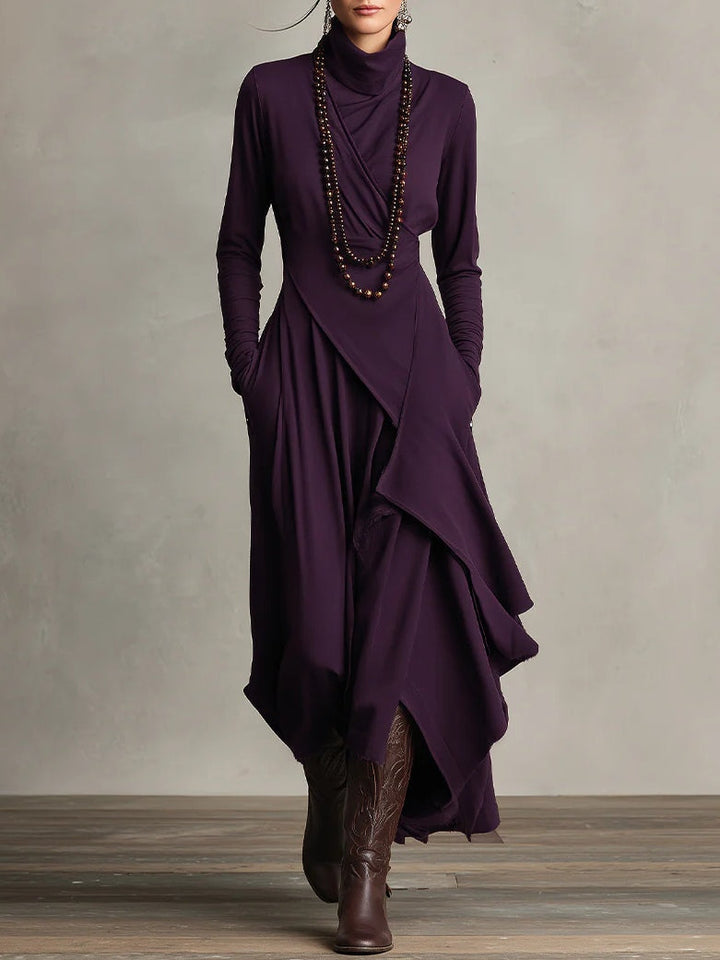 DELACROIX | Robe Longue Drapée Asymétrique pour Femme Charlotte