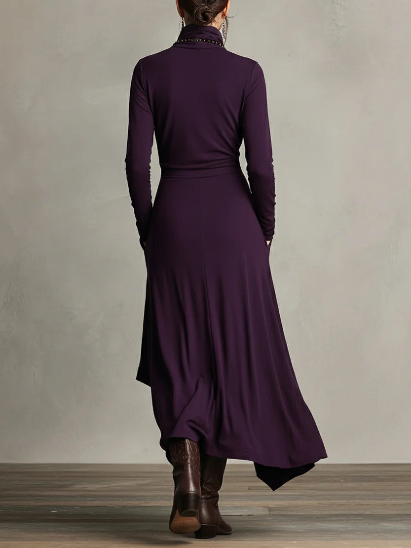 DELACROIX | Robe Longue Drapée Asymétrique pour Femme Charlotte