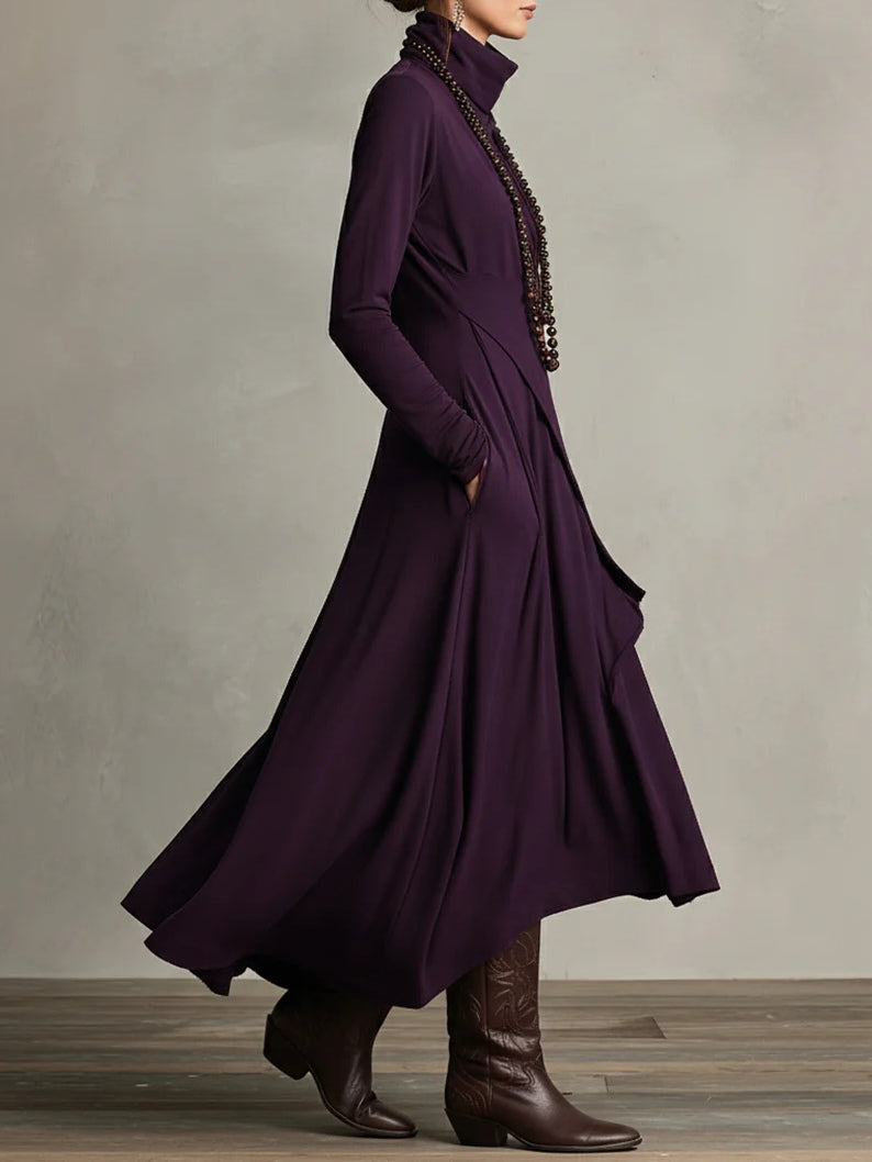 DELACROIX | Robe Longue Drapée Asymétrique pour Femme Charlotte