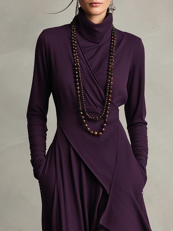 DELACROIX | Robe Longue Drapée Asymétrique pour Femme Charlotte