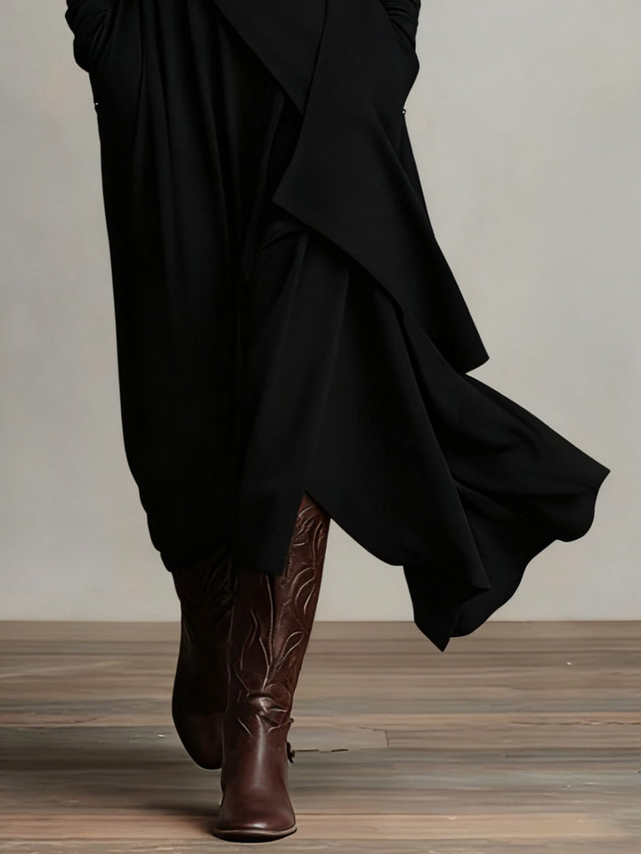 DELACROIX | Robe Longue Drapée Asymétrique pour Femme Charlotte
