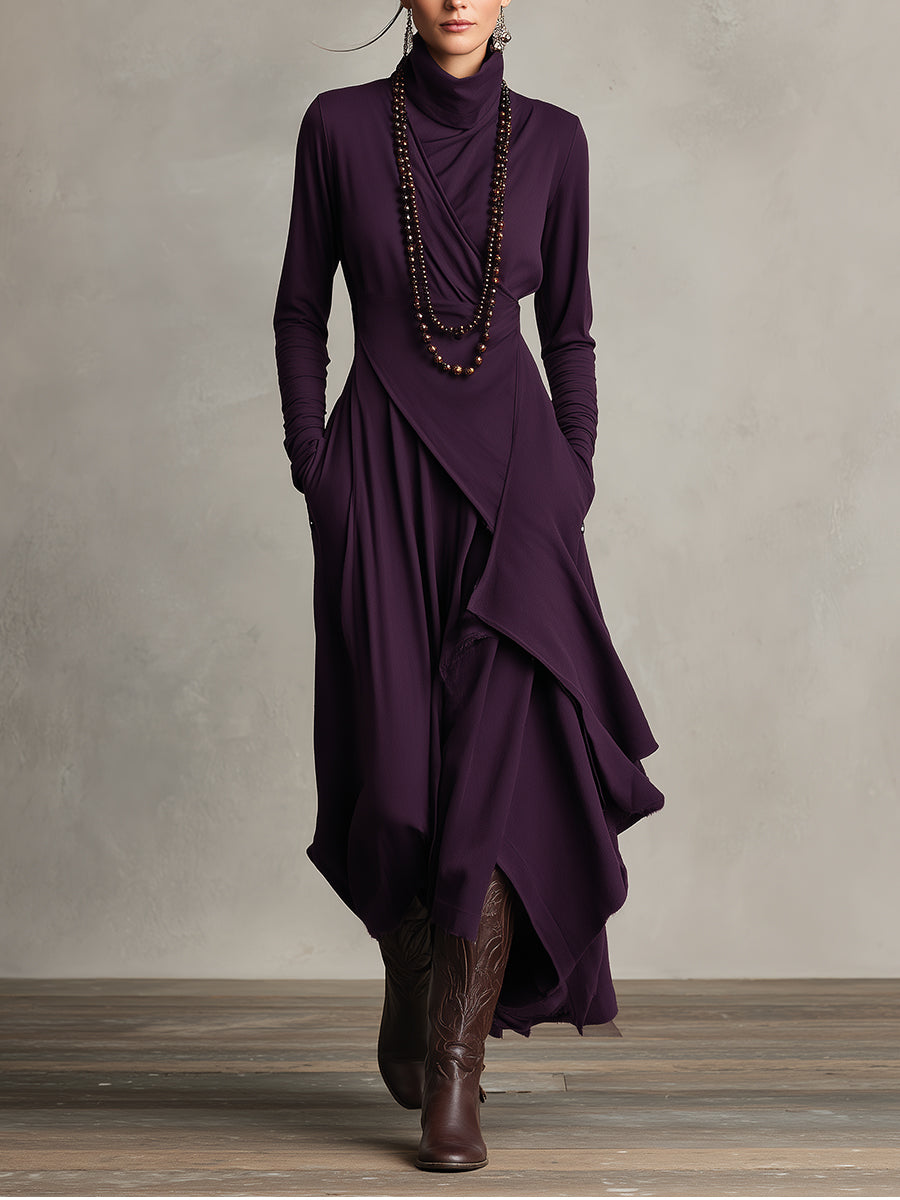 DELACROIX | Robe Longue Drapée Asymétrique pour Femme Véronique