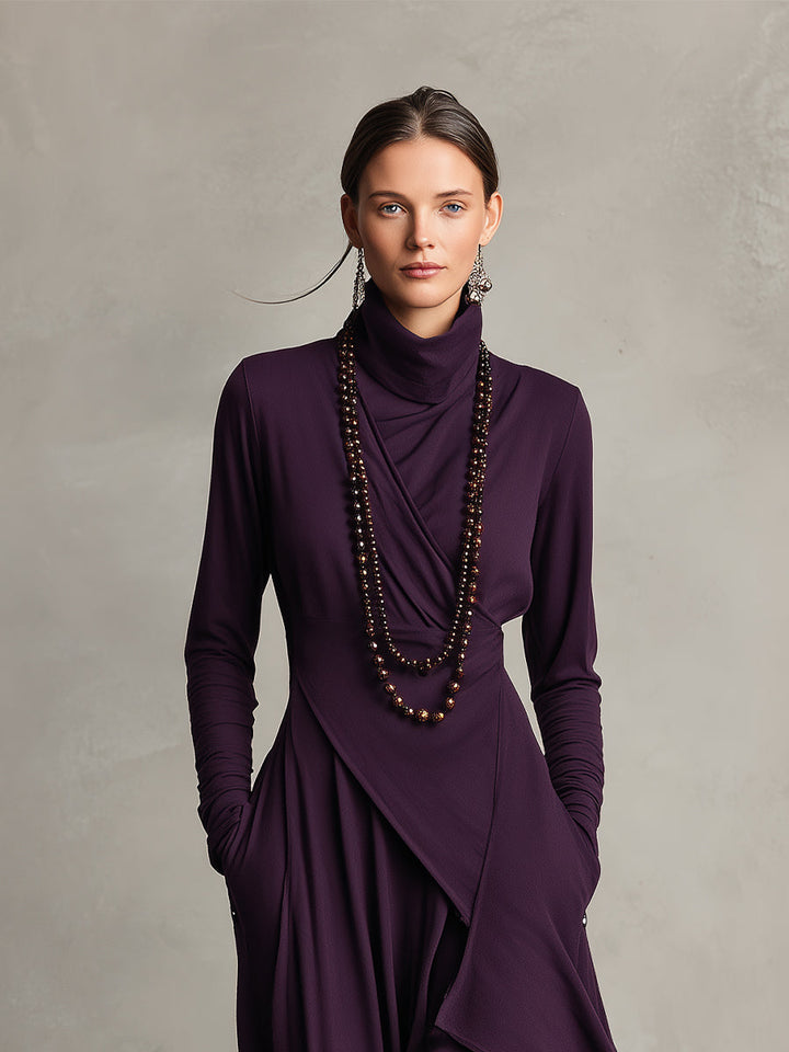 DELACROIX | Robe Longue Drapée Asymétrique pour Femme Véronique
