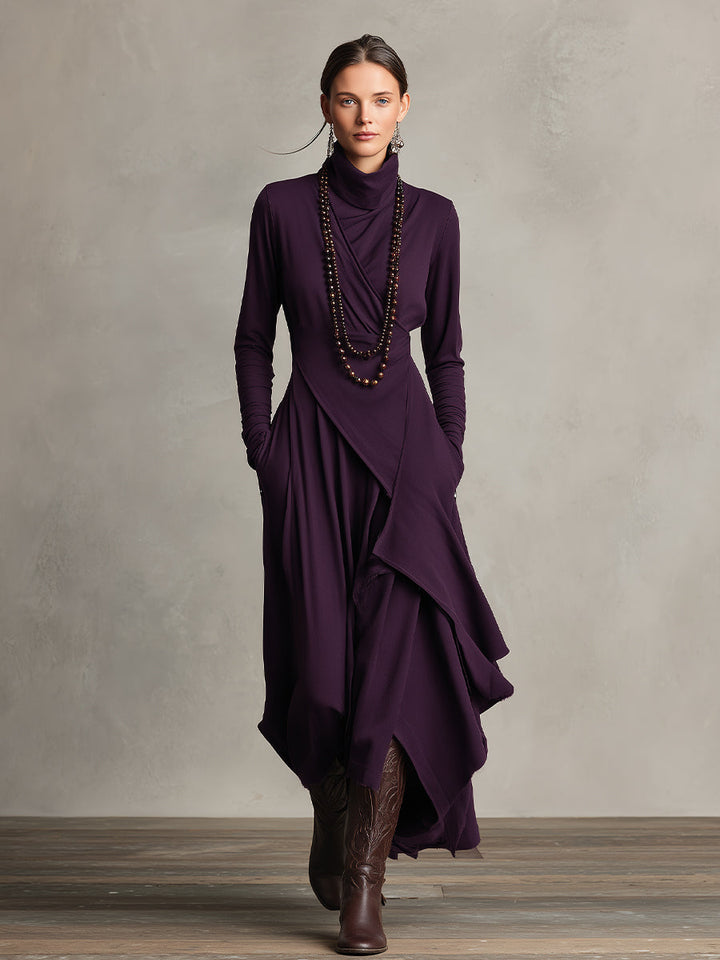 DELACROIX | Robe Longue Drapée Asymétrique pour Femme Véronique