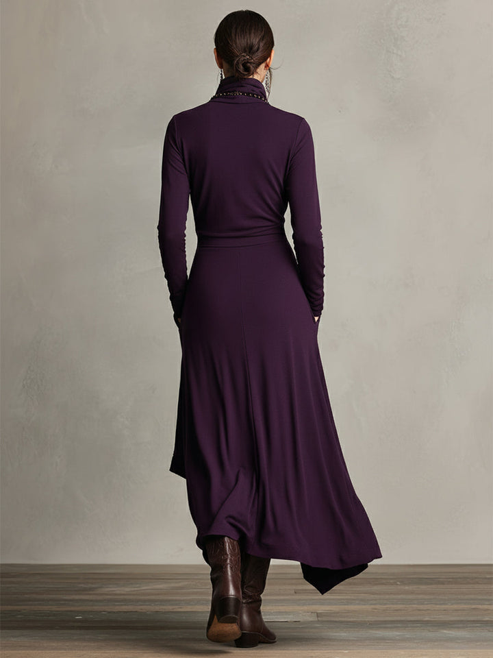 DELACROIX | Robe Longue Drapée Asymétrique pour Femme Véronique