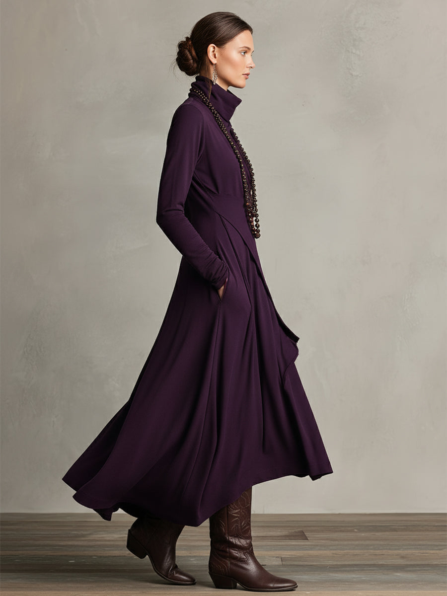 DELACROIX | Robe Longue Drapée Asymétrique pour Femme Véronique