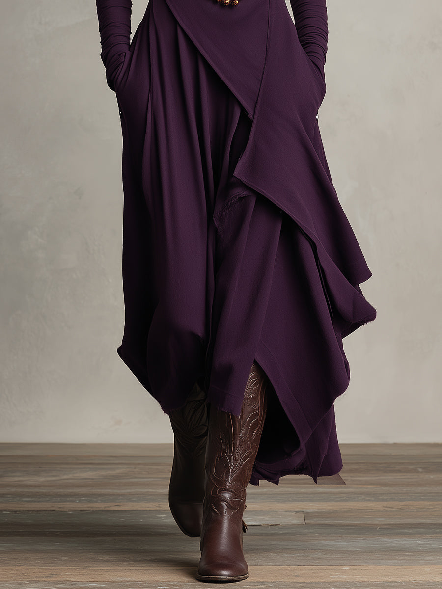DELACROIX | Robe Longue Drapée Asymétrique pour Femme Véronique