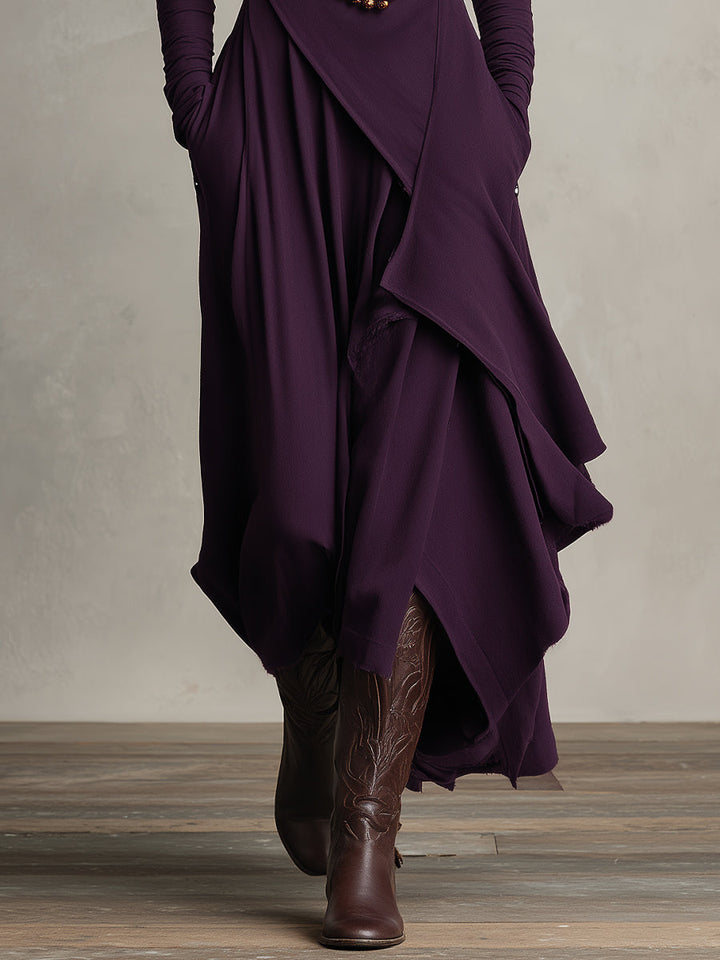 DELACROIX | Robe Longue Drapée Asymétrique pour Femme Véronique