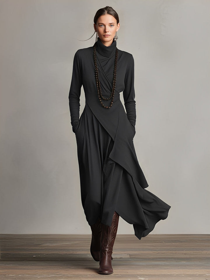 DELACROIX | Robe Longue Drapée Asymétrique pour Femme Véronique