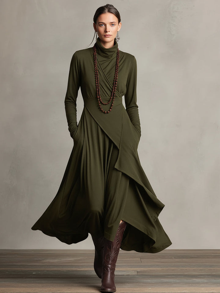 DELACROIX | Robe Longue Drapée Asymétrique pour Femme Véronique
