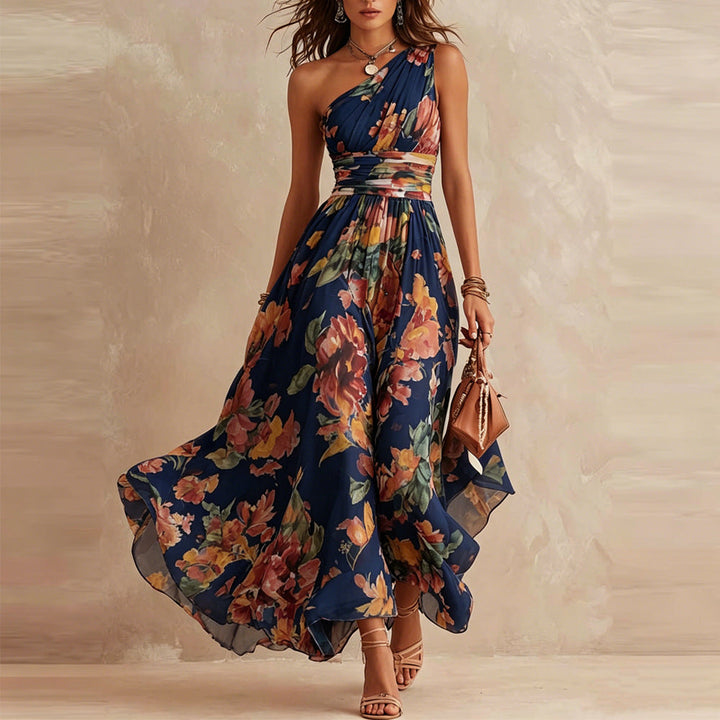 DELACROIX | Robe Longue Fleurie Asymétrique pour Femme Manon