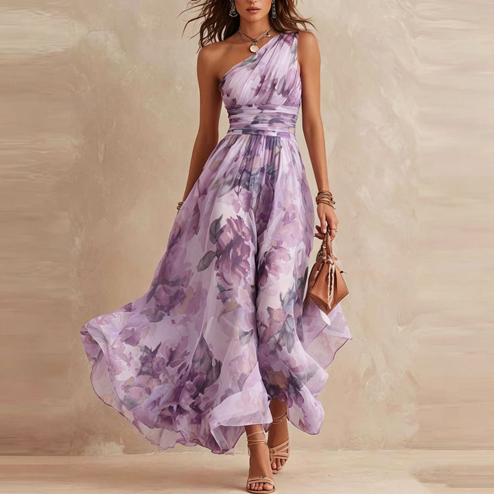 DELACROIX | Robe Longue Fleurie Asymétrique pour Femme Manon