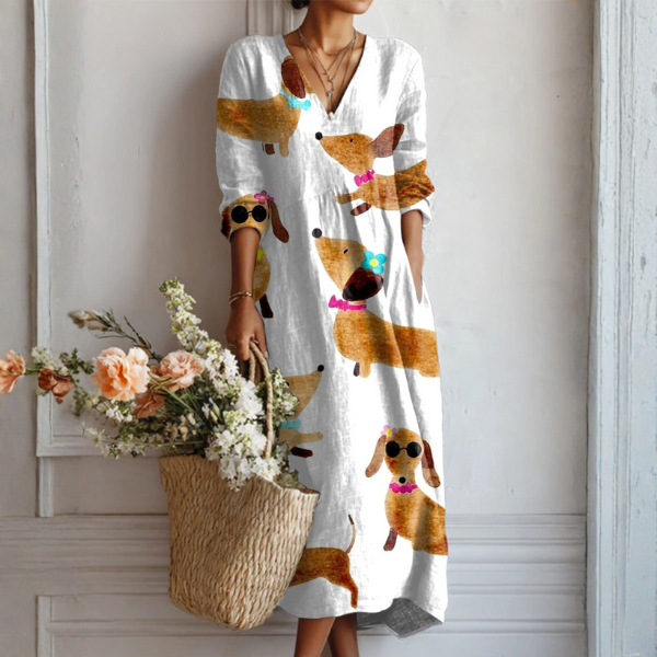 DELACROIX | Robe Longue Imprimée à Poches pour Femme Esra