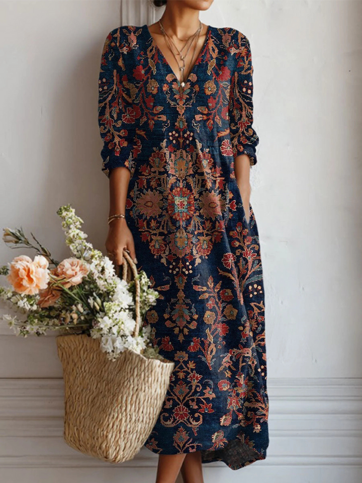 DELACROIX | Robe Longue Imprimée à Poches pour Femme Esra