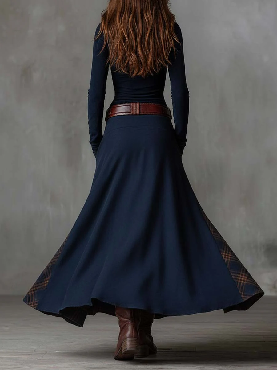 DELACROIX | Robe Longue Patchwork à Carreaux pour Femme Lucie