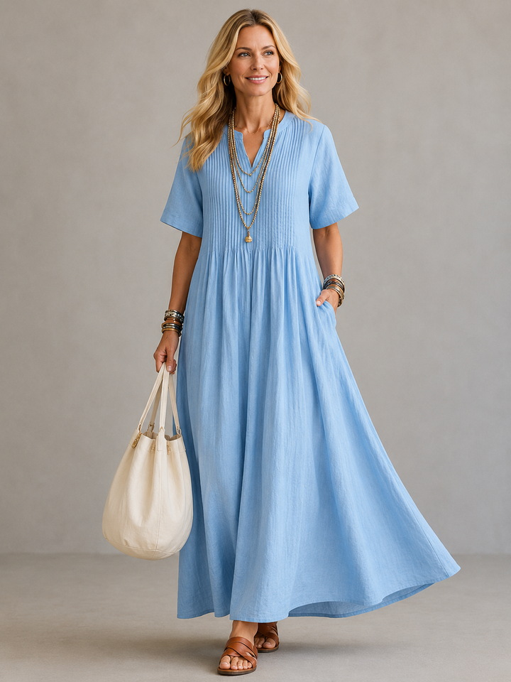 DELACROIX | Robe Longue Plissée pour Femme Sylvie