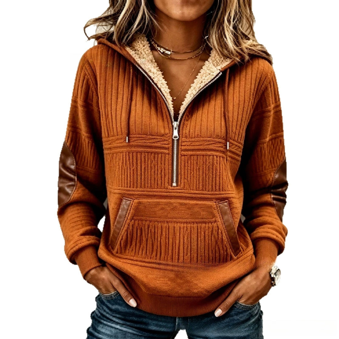 DELACROIX | Sweat à Capuche Côtelé Rouille pour Femme Chloé