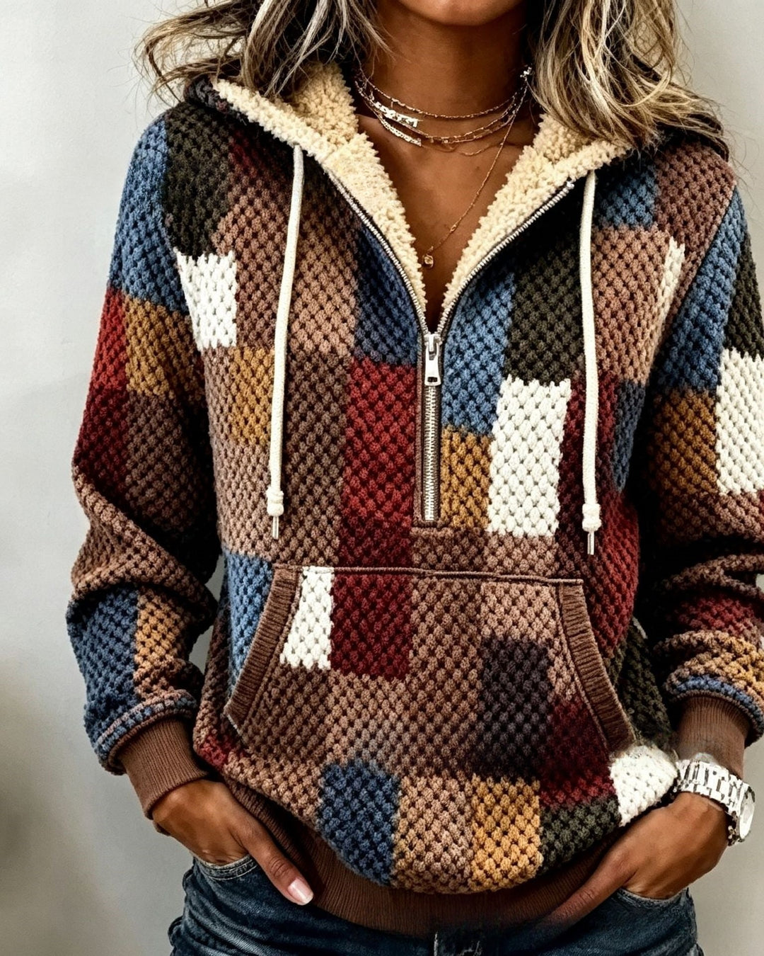 DELACROIX | Sweat à Capuche Patchwork Multicolore pour Femme Margot