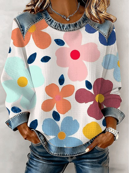 DELACROIX | Sweat Fleurs Pastel Blanc pour Femme Isabelle