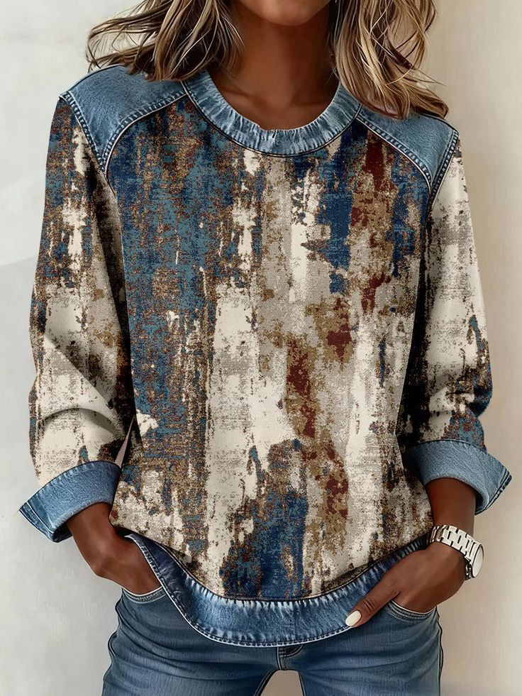 DELACROIX | Sweat Imprimé Effet Vieilli pour Femme Élise