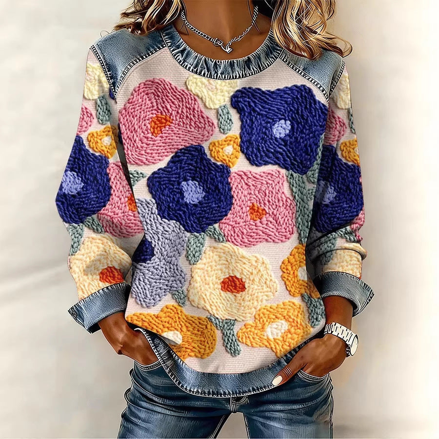 DELACROIX | Sweat Imprimé Fleurs Colorées pour Femme Juliette