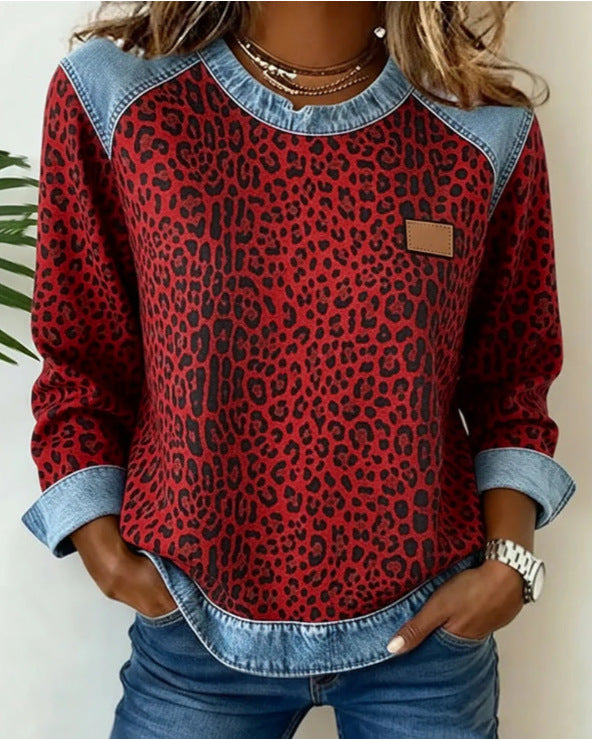 DELACROIX | Sweat Léopard Rouge pour Femme Camille