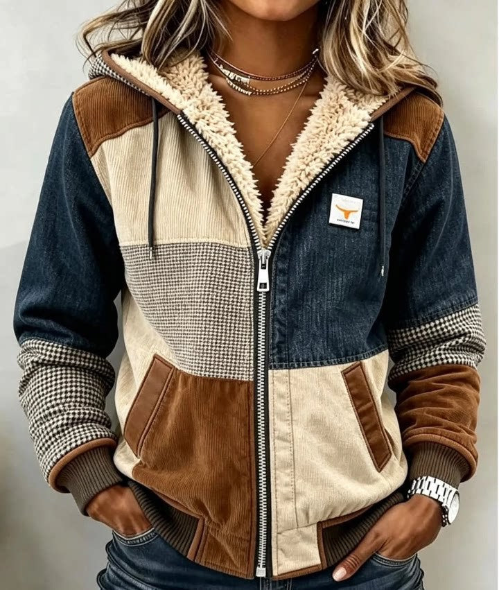 DELACROIX | Veste Matelassée Patchwork à Capuche pour Femme Élise