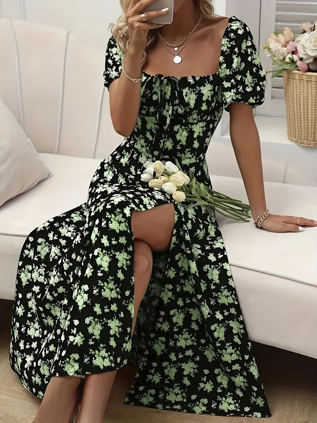 DELACROIX | Robe Élégante Florale Chloé