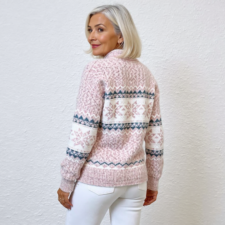 DELACROIX | Pull Col Montant Flocons Margot