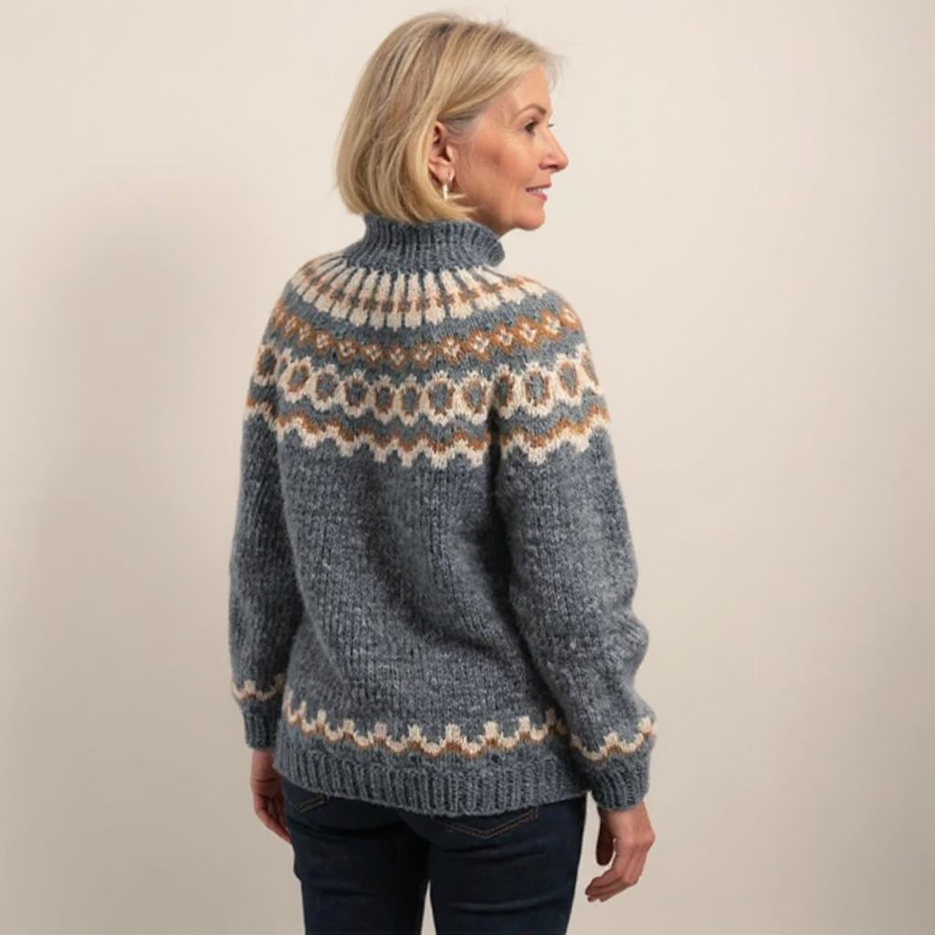 DELACROIX | Pull Col Montant Jacquard Christine