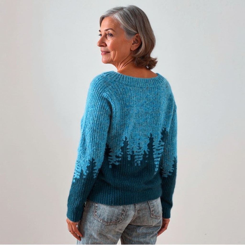 DELACROIX | Pull Maille Motif Forêt Brigitte