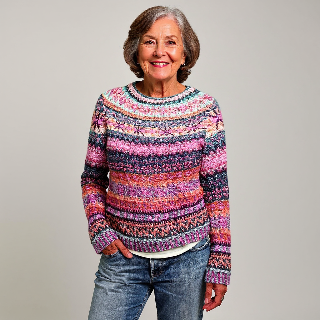 DELACROIX | Pull Maille Chinée Rose Élina