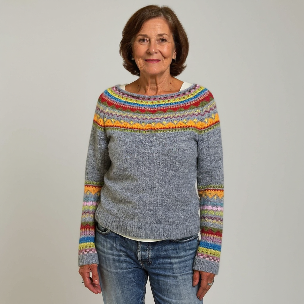 DELACROIX | Pull Maille Empiècement Arc-en-ciel Sylvie