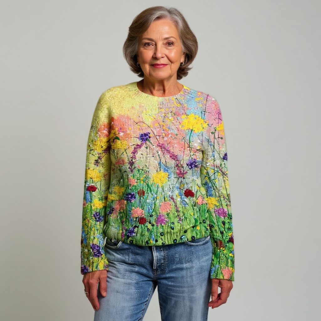 DELACROIX | Pull Maille Prairie Fleurie Manon
